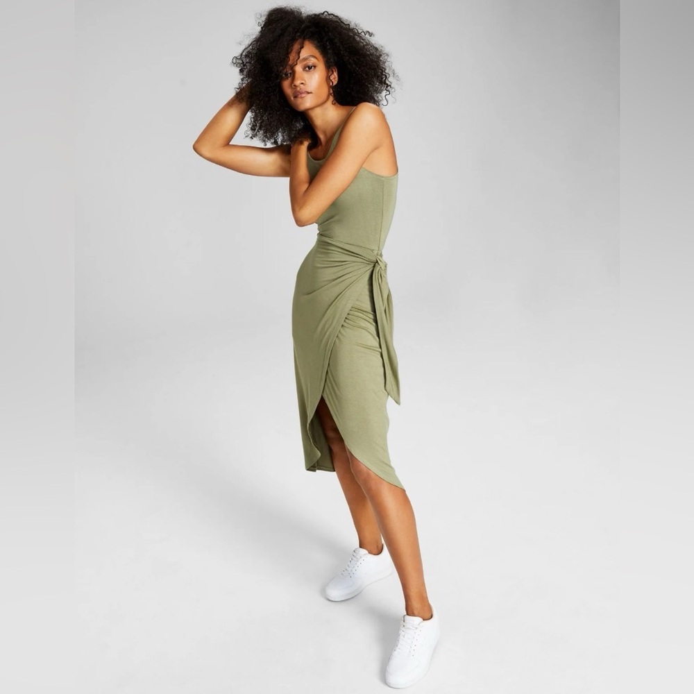 NWT And Now This Olive Green Wrap Dress Size Medium